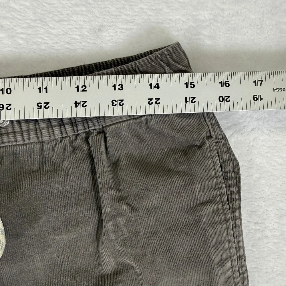 Vuori Mens Corduroy Jogger Pants Charcoal Gray Elastic Waist Drawstring M